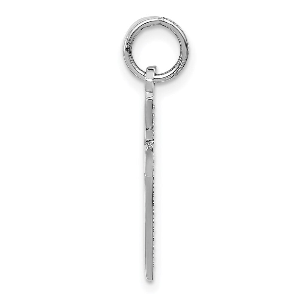 14k White Gold Cross Pendant for Women