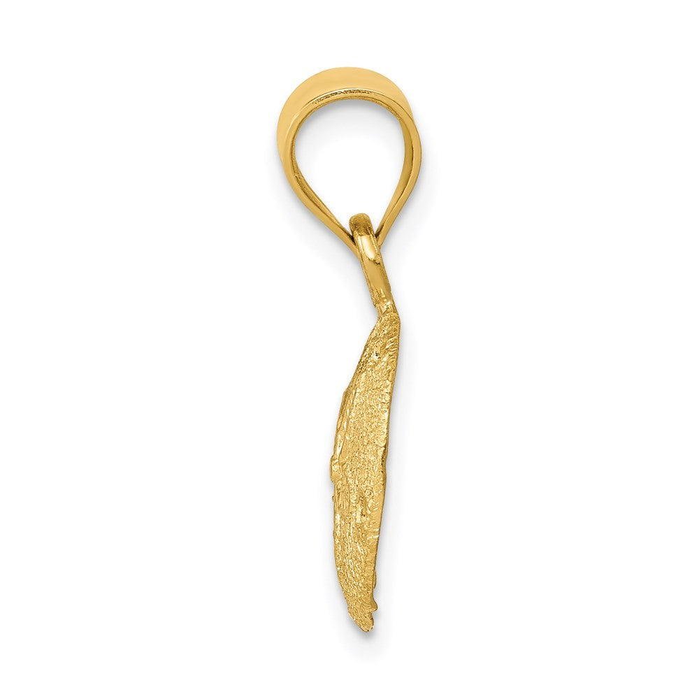 14k Yellow Gold Solid Polished Laser-Cut Sand Dollar Pendant