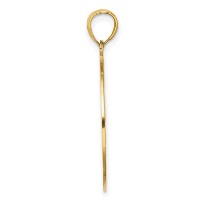 14k Yellow Gold Retro Daisy In Round Frame Charm Pendant for Women