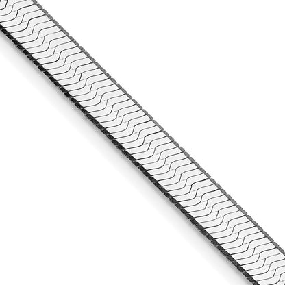 Sterling Silver Rhodium-plated 7.3mm Magic Herringbone Chain Necklace