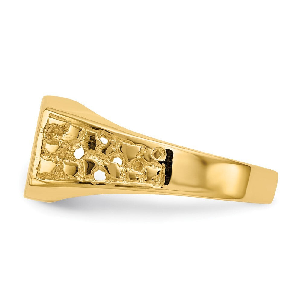 14K Yellow Gold 9.0x10.5mm Open Back Men's Signet Ring