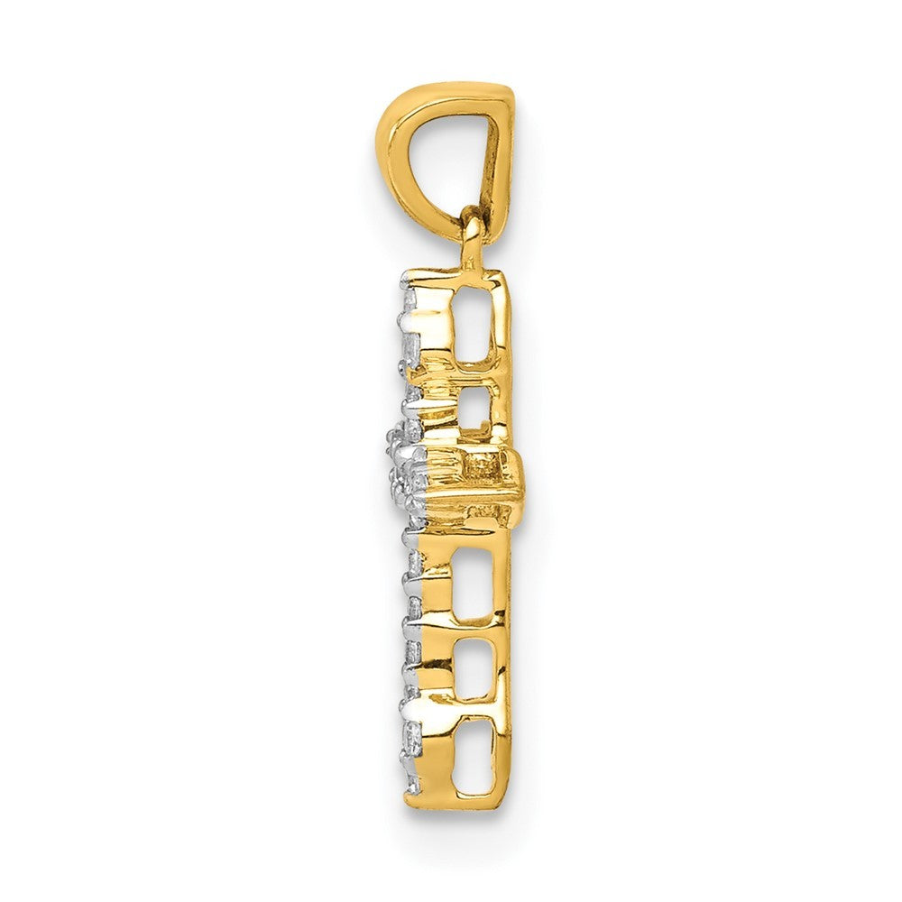 14k Yellow Gold 1/15ct. Diamond Cross Pendant