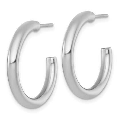 14k Yellow Gold Polished 3.0 x 25mm Tube C-Hoop Earrings Gift for Women