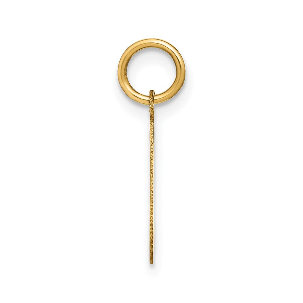 14k Yellow Gold Lower case Letter L Initial Charm Pendant for Women