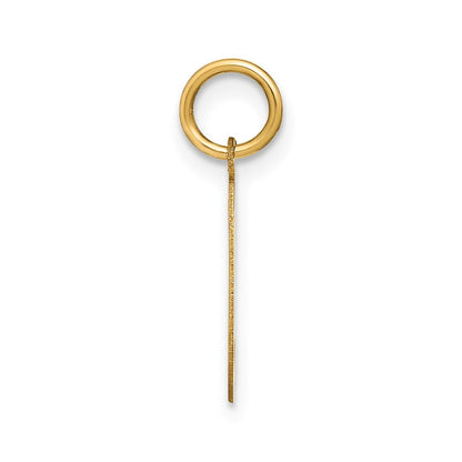 14k Yellow Gold Lower case Letter L Initial Charm Pendant for Women