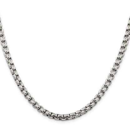 Sterling Silver 5.2mm Round Box Chain Necklace