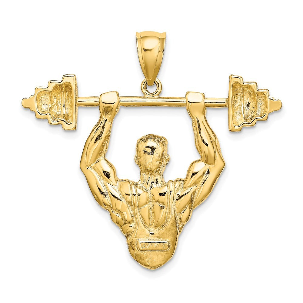 14k Yellow Gold Bodybuilder Pendant