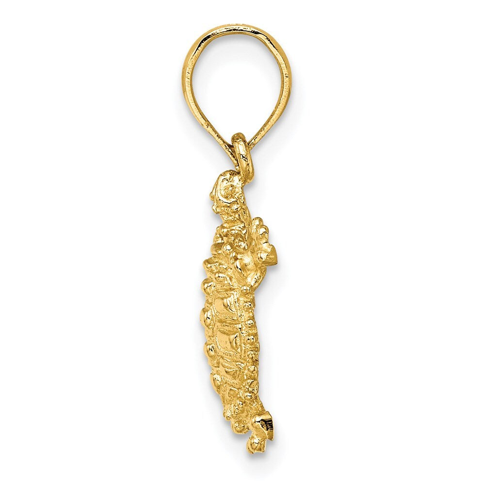 14k Yellow Gold Land Turtle Charm Pendant for Women