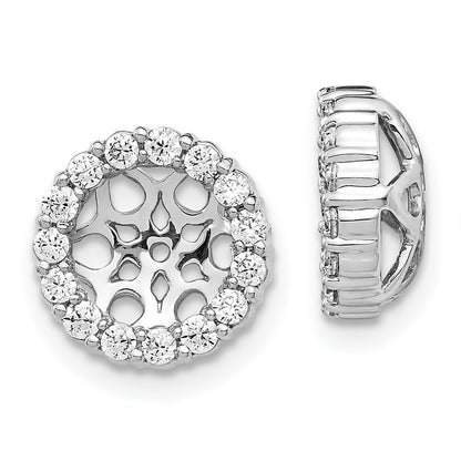 14k White Gold Diamond Earring Jackets