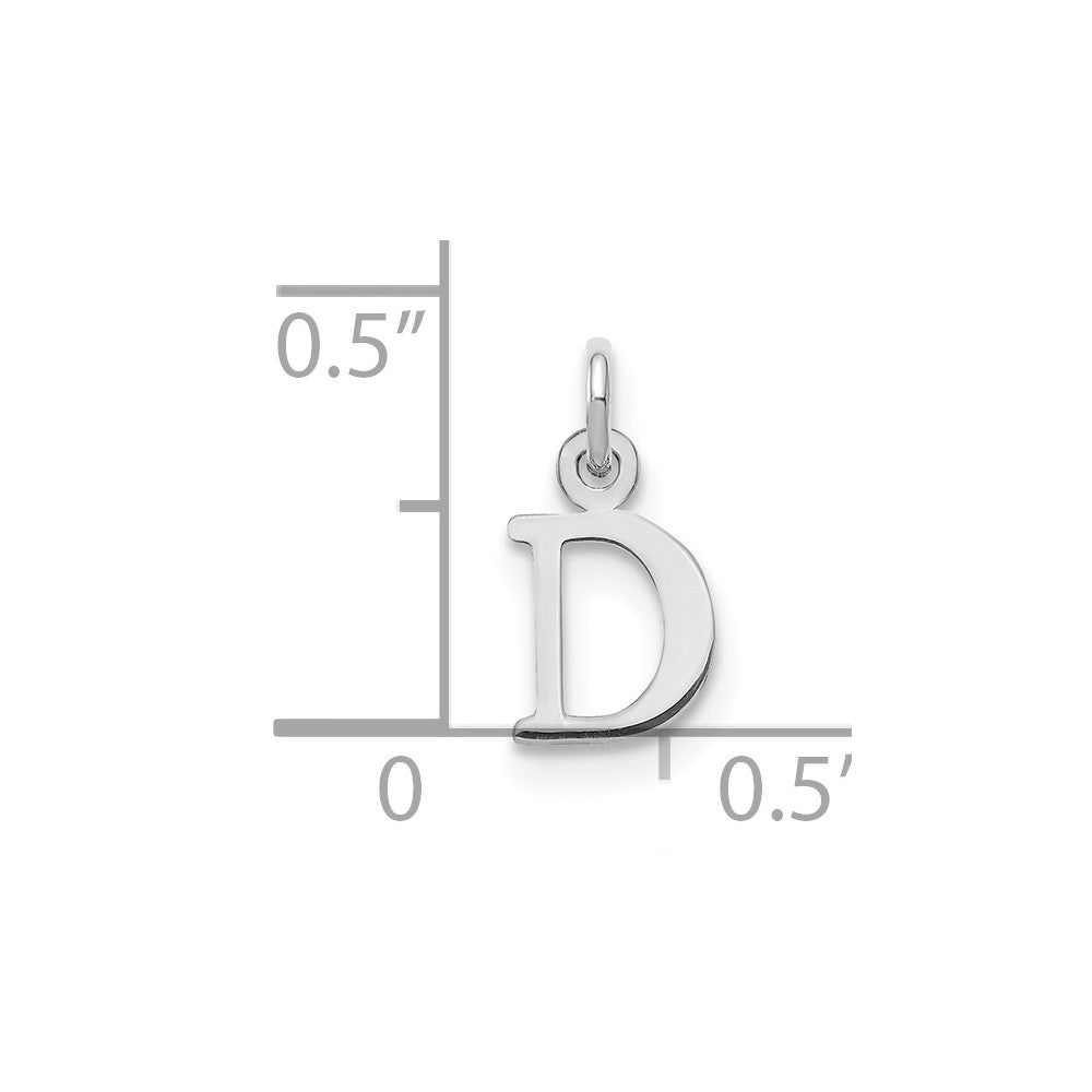 14K White Cutout Letter D Initial Pendant