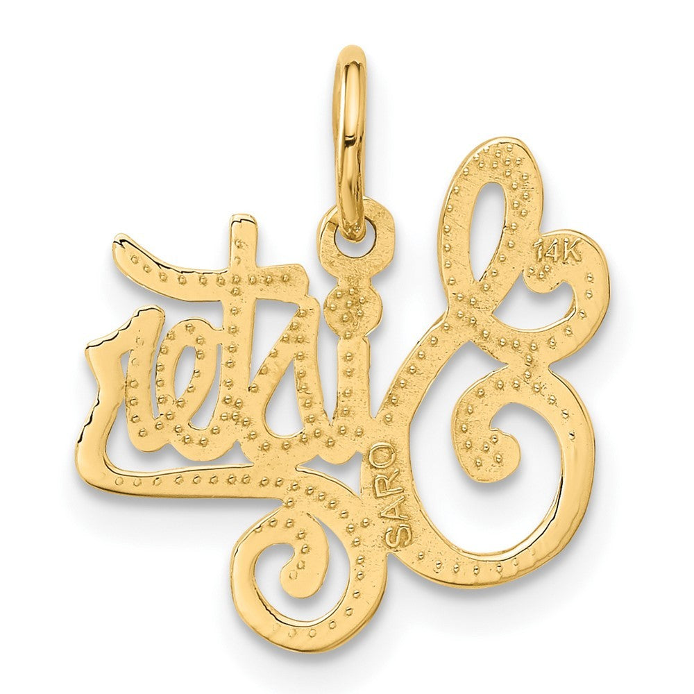 14k Yellow Gold SISTER Charm Pendant