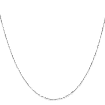14K White Gold 16 inch Carded .5mm Curb with Spring Ring Clasp Chain Necklace