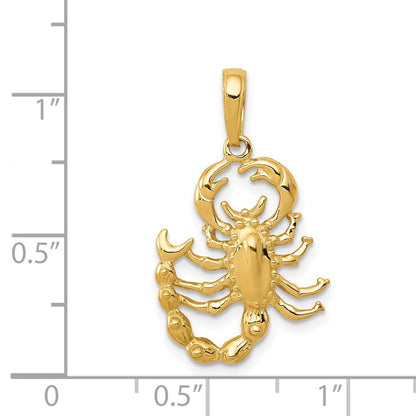 14k Yellow Gold Scorpion Pendant for Women