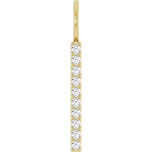 14k Yellow Gold 1 6 CTW Natural Diamond Vertical Bar Charm Pendant