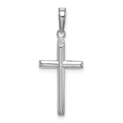 14k White Gold Reversible Latin Cross Pendant for Women