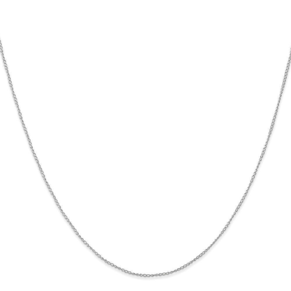 14K White Gold 18 inch Carded .5mm Curb with Spring Ring Clasp Chain Necklace