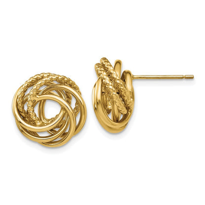 14k Yellow Gold Love Knot Earrings