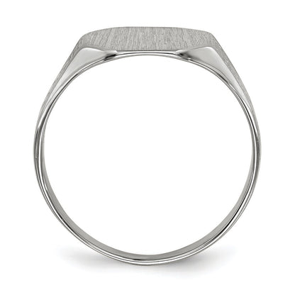 14k White Gold 9.0x10.5mm Closed Back Signet Ring