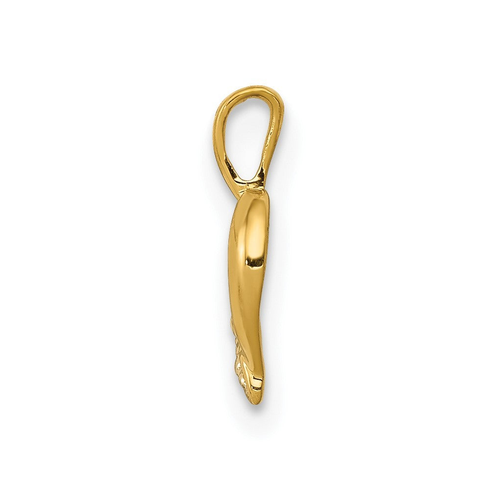 14k Yellow Gold .01 carat Diamond Heart Pendant