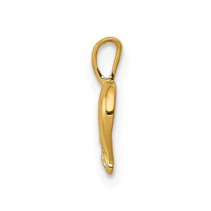 14k Yellow Gold .01 carat Diamond Heart Pendant