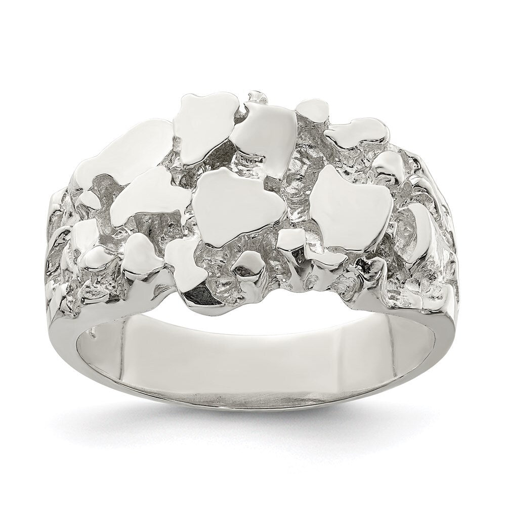 Sterling Silver Men's Nugget Ring Size 11