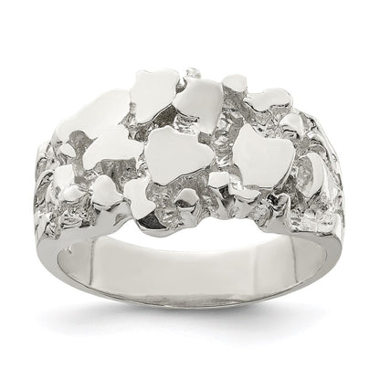 Sterling Silver Men's Nugget Ring Size 11
