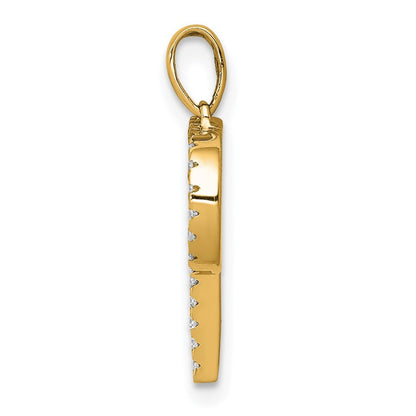 14k Yellow Gold Diamond Letter P Initial Pendant