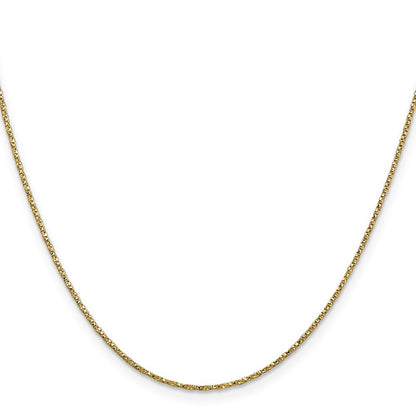 14k Yellow Gold .95mm Twisted Box Chain Necklace 24"