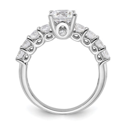 Sterling Silver Rhodium-plated Polished & CZ Ring