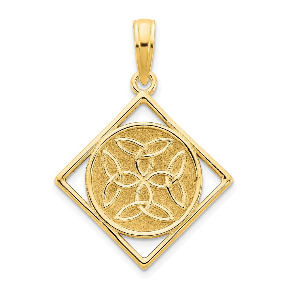 14k Yellow Gold Fancy Celtic Knot Pendant for Women