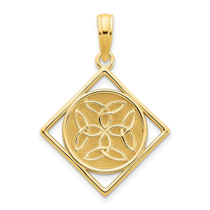 14k Yellow Gold Fancy Celtic Knot Pendant for Women
