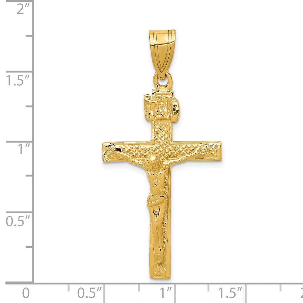 14k Yellow Gold INRI Crucifix Pendant