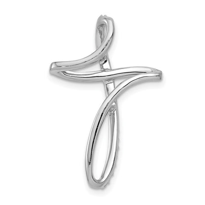 14k White Gold 1/5ct. Diamond Cross Chain Slide Pendant for Women