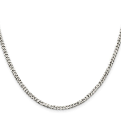 Sterling Silver Polished 3.15mm Curb Chain Necklace