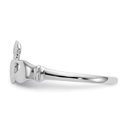14k White Gold Ladies Claddagh Ring