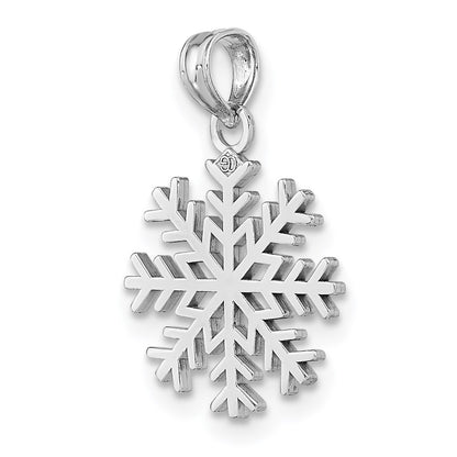14k White Gold Snowflake Pendant