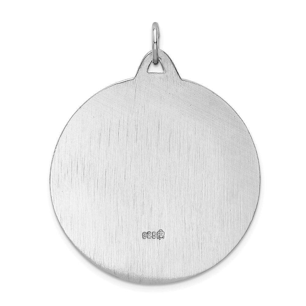 Sterling Silver Rhodium-plated Saint Christopher Medal Pendant