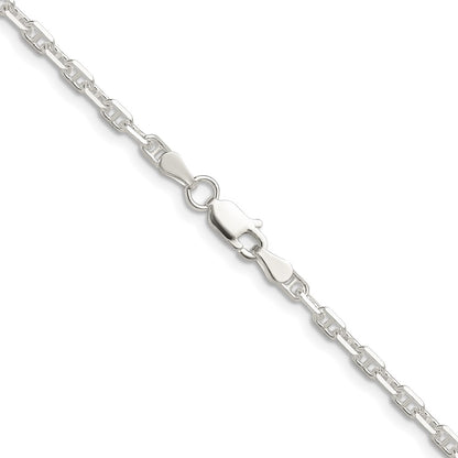 Sterling Silver Polished and Diamond-Cut 3mm Mariner Link Chain Necklace