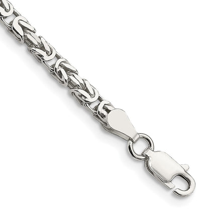Sterling Silver 2.5mm Byzantine Chain Bracelet