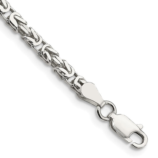 Sterling Silver 2.5mm Byzantine Chain Bracelet