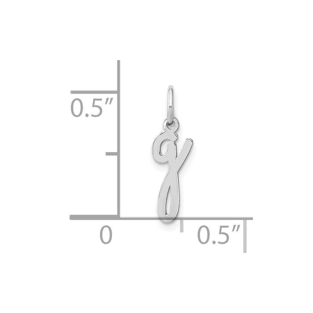 14k White Gold Lower case Letter G Initial Charm Pendant for Women