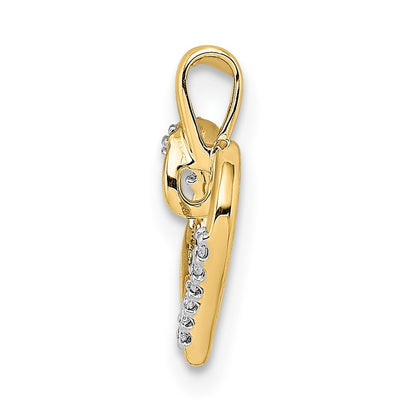 14k Yellow Gold Diamond Heart Pendant for Women