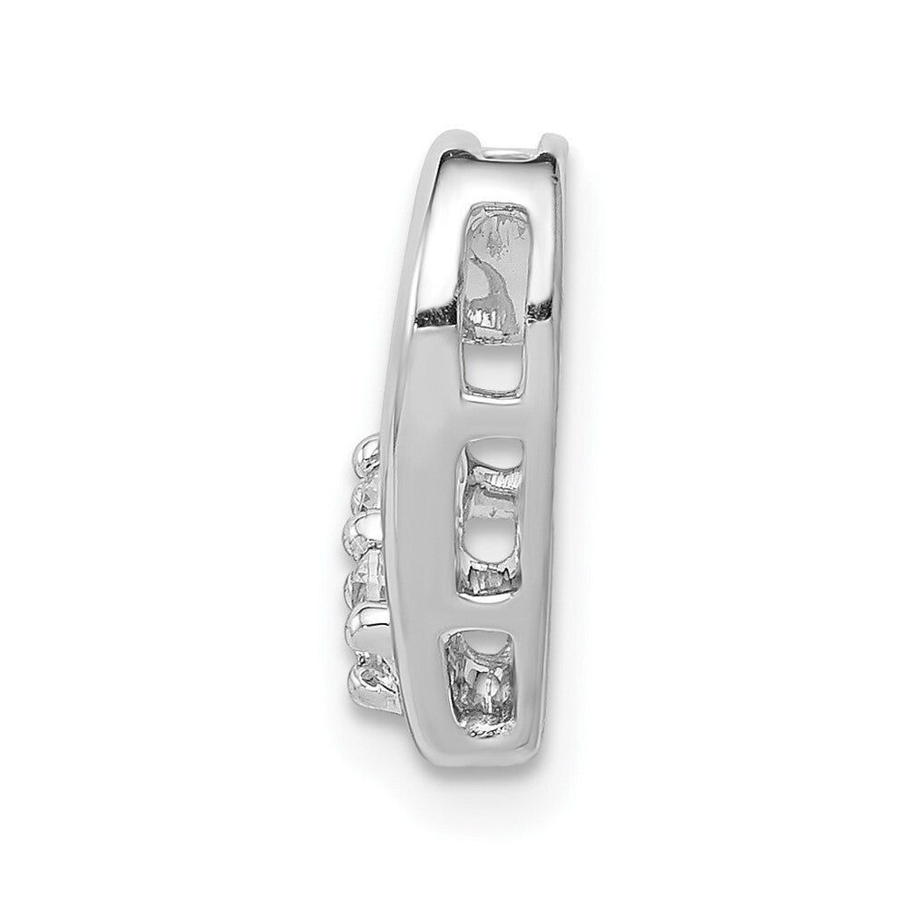 14k White Gold 1/10ct. Diamond Heart Chain Slide Pendant for Women