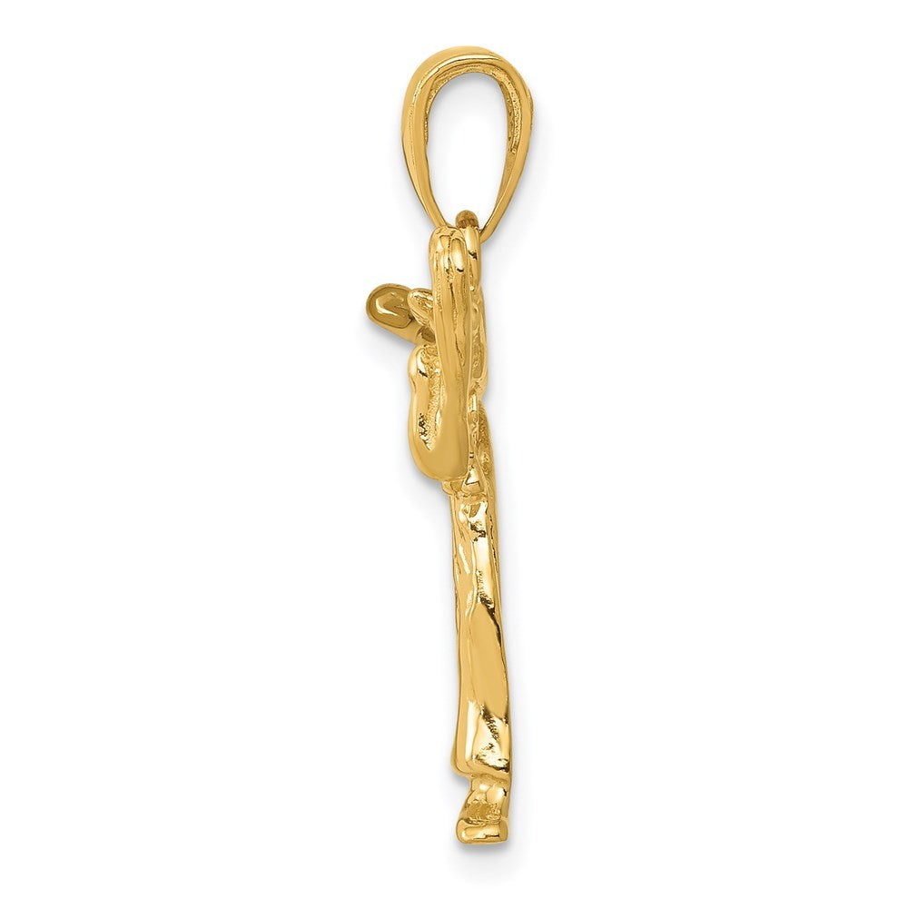 14k Yellow Gold Girl Karate Charm Pendant