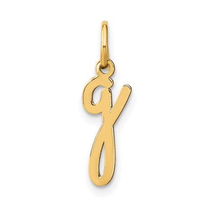 14k Yellow Gold Lower case Letter G Initial Charm Pendant