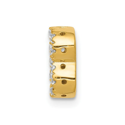 14k Yellow Gold Diamond Letter B Initial Charm Pendant