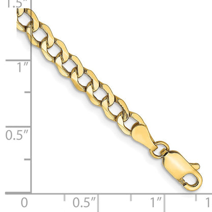 14k Yellow Gold 7 inch 4.3mm Semi-Solid Curb Bracelet