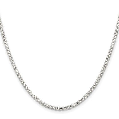 Sterling Silver 2.6mm Round Box Chain Necklace