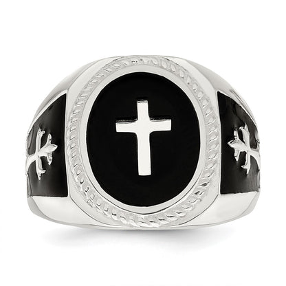 Sterling Silver Black Agate Ring Size 10