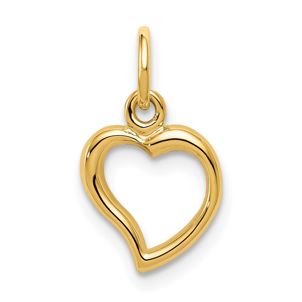 14k Yellow Gold Polished Curved Heart Pendant